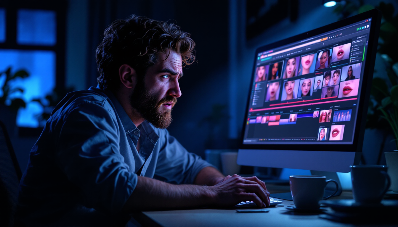 AI 립싱크 사용법을 배우기 전 힘든 수작업