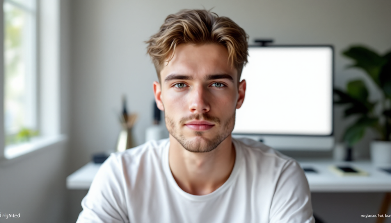 미드저니 캐릭터 일관성을 위해 안경, 모자, 수염이 제외된 프롬프트 예시가 보이는 캐릭터 초상화