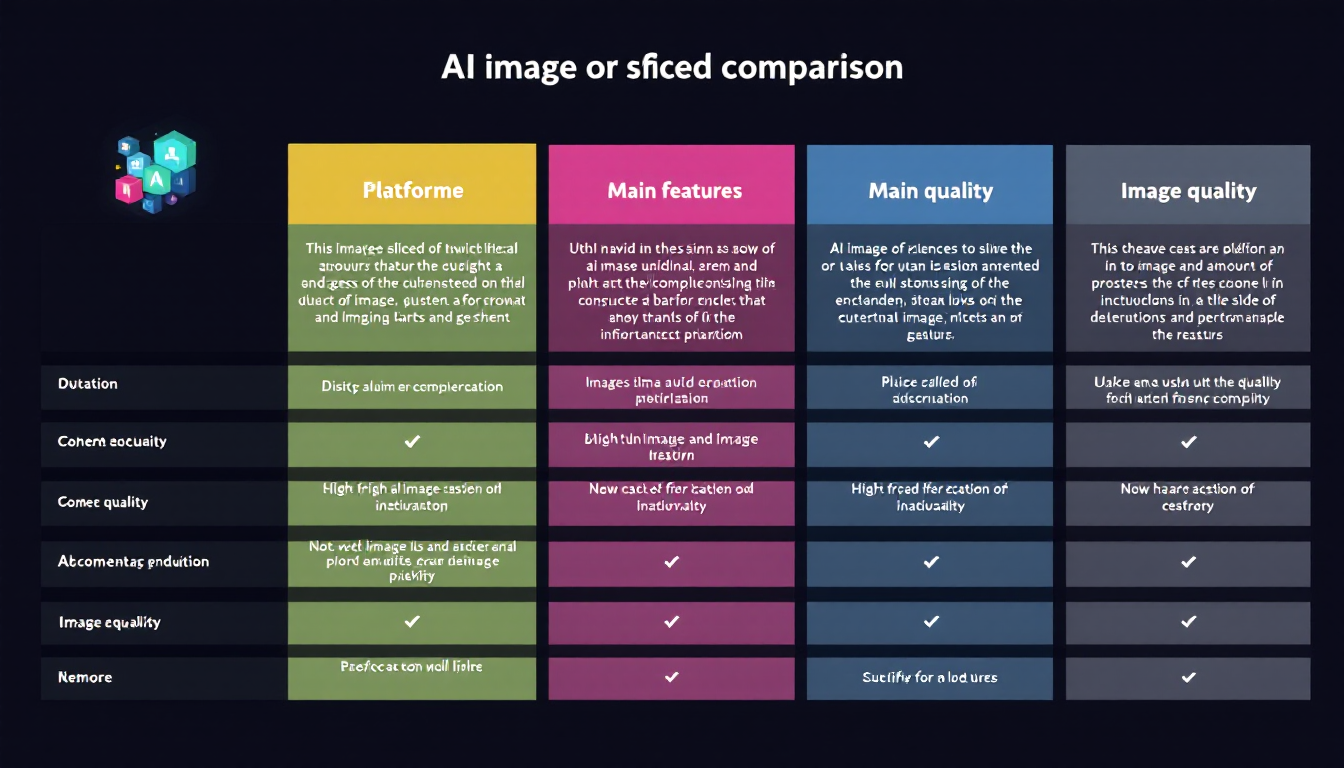 AI 이미지 생성 플랫폼 비교표를 세련되고 현대적인 인포그래픽 스타일로 표현한 이미지
