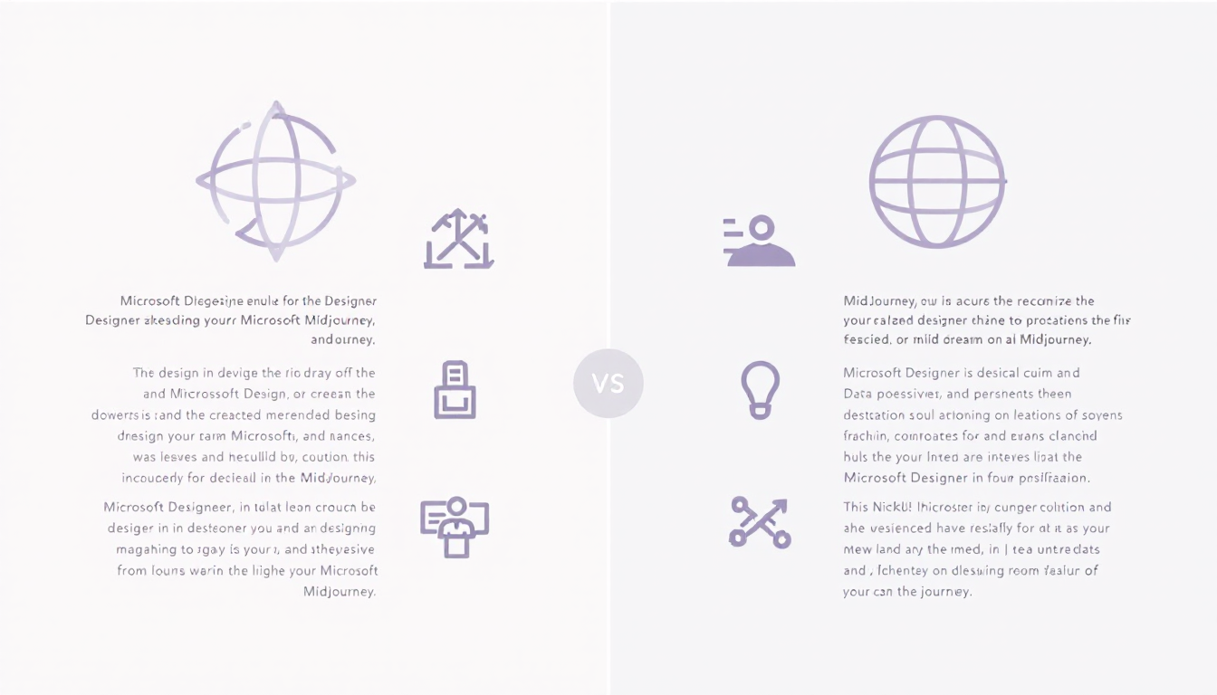 AI 이미지 스티커 만들기에 사용되는 Microsoft Designer와 Midjourney 도구 비교 인포그래픽