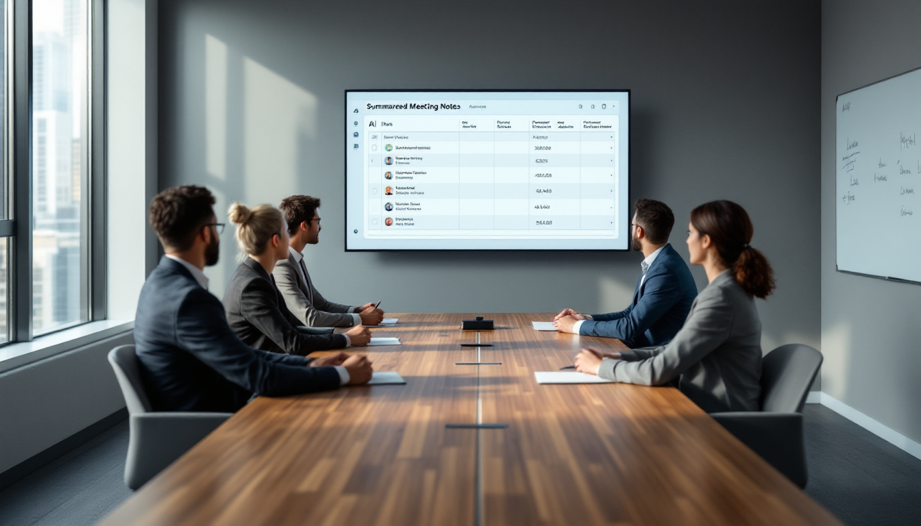 클로드 AI가 회의록을 자동으로 요약하고 할 일을 추출하는 장면