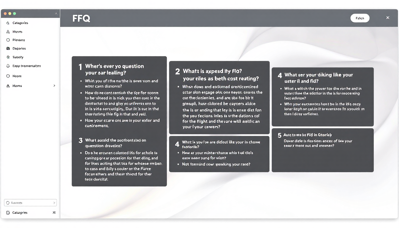 FAQ 형식의 질문과 답변이 있는 웹페이지 화면