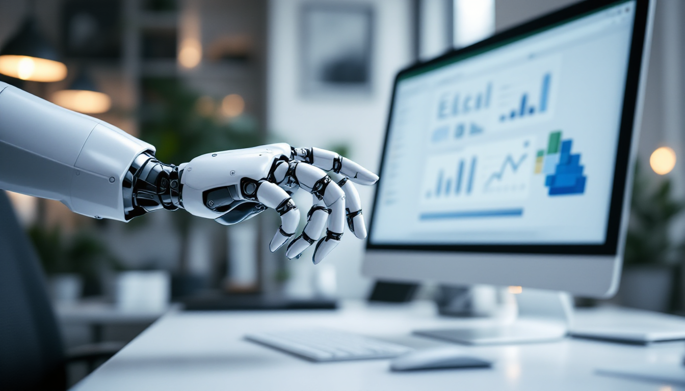 규칙 기반 RPA가 컴퓨터에서 반복 업무를 수행하는 모습