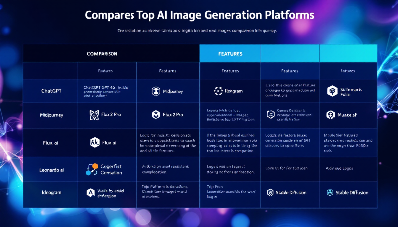 2026년 최신 AI 이미지 생성 플랫폼 비교 표 인포그래픽