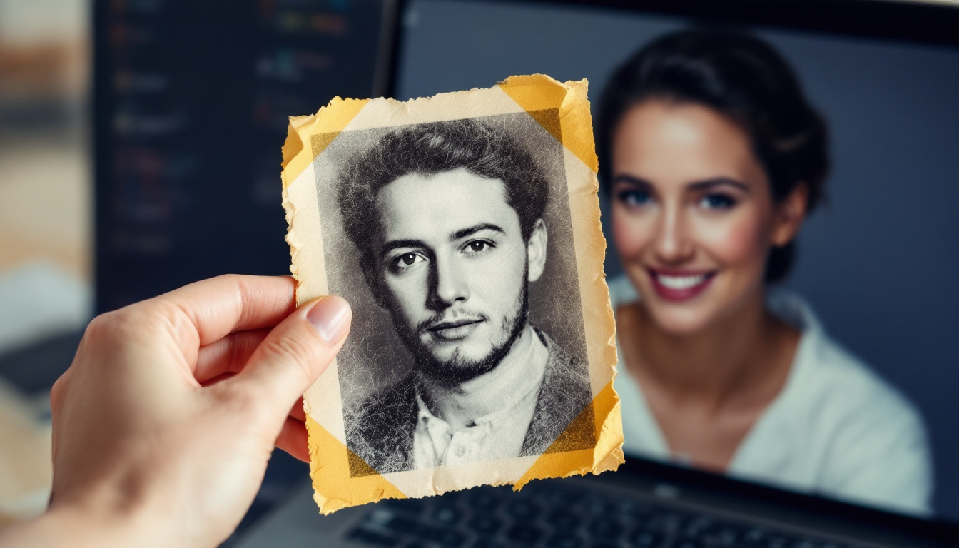 AI 사진 편집의 업스케일링 기능으로 흐릿한 사진을 선명하게 복원하는 모습