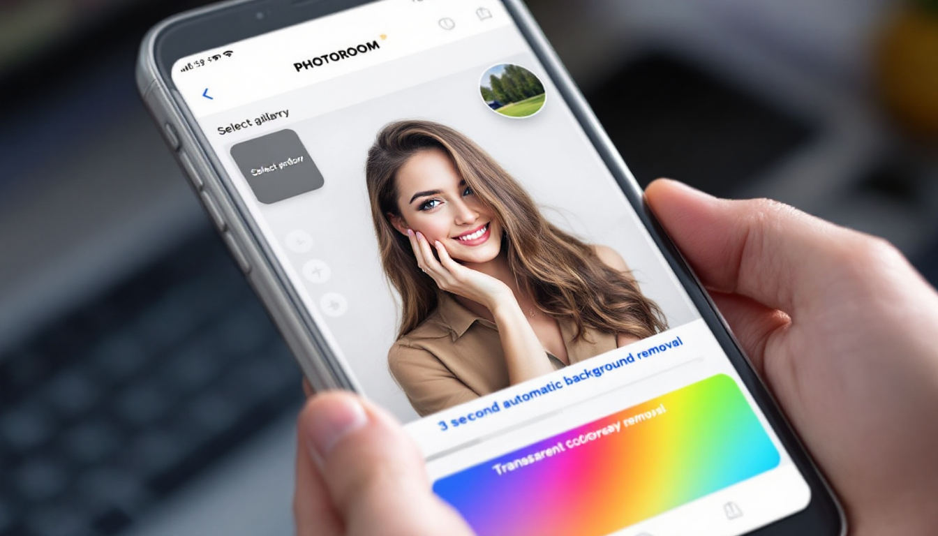 Photoroom 앱에서 10초 만에 상품 사진 만드는 과정을 보여주는 이미지 화면