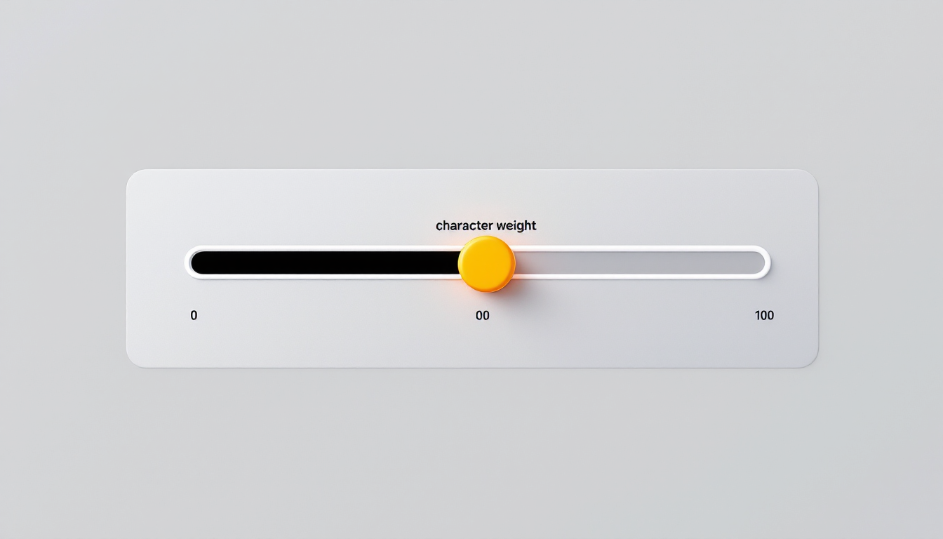 캐릭터 일관성 강도를 0에서 100까지 조절하는 슬라이더 UI 그래픽