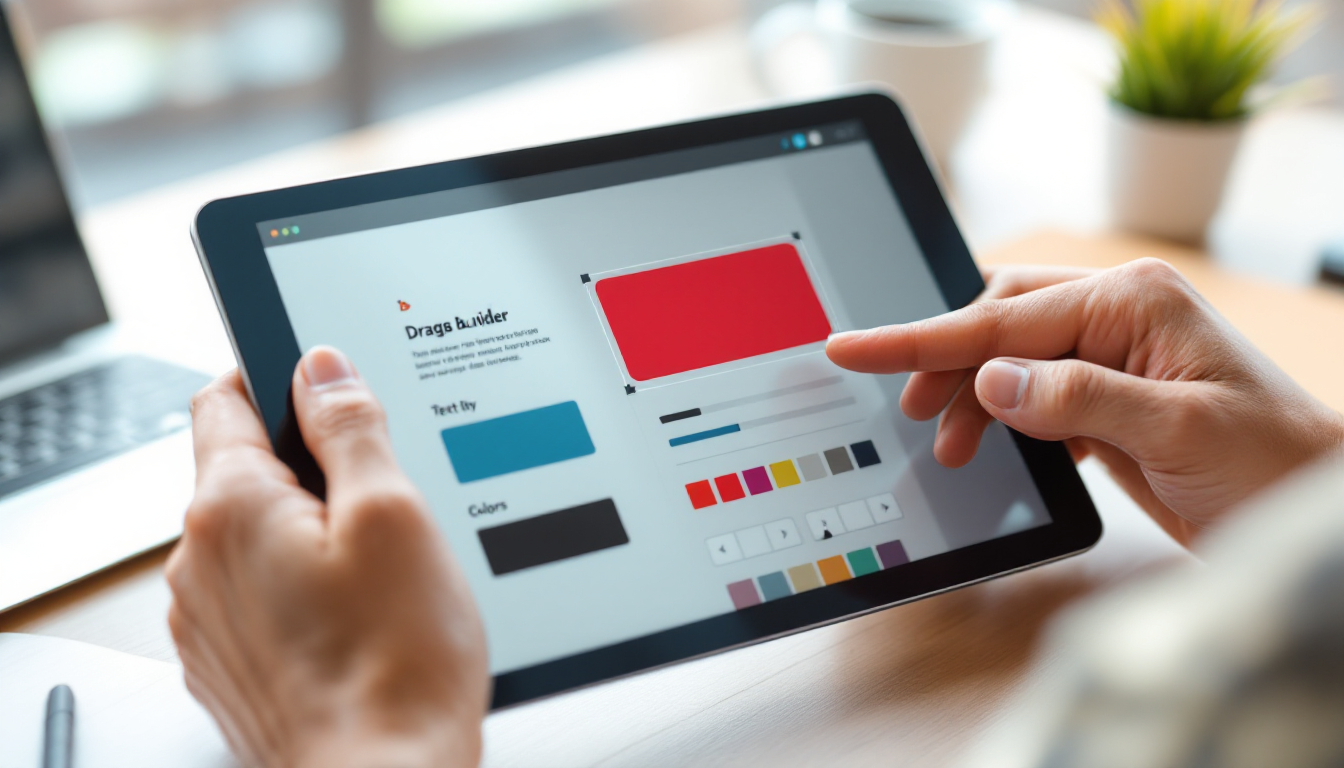 드래그 앤 드롭 기능으로 웹사이트를 손쉽게 편집하는 모습