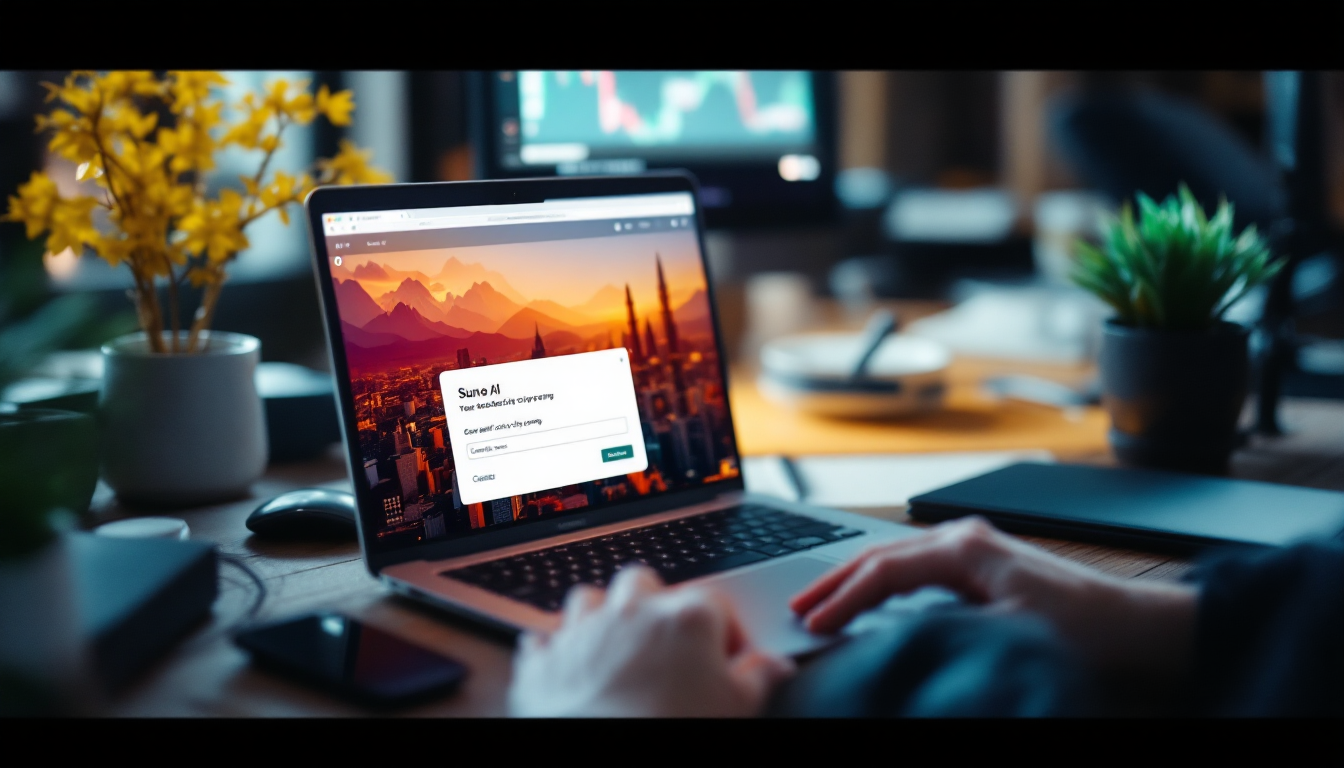 Suno AI에 시티팝 프롬프트를 입력하고 생성 버튼을 누르는 과정