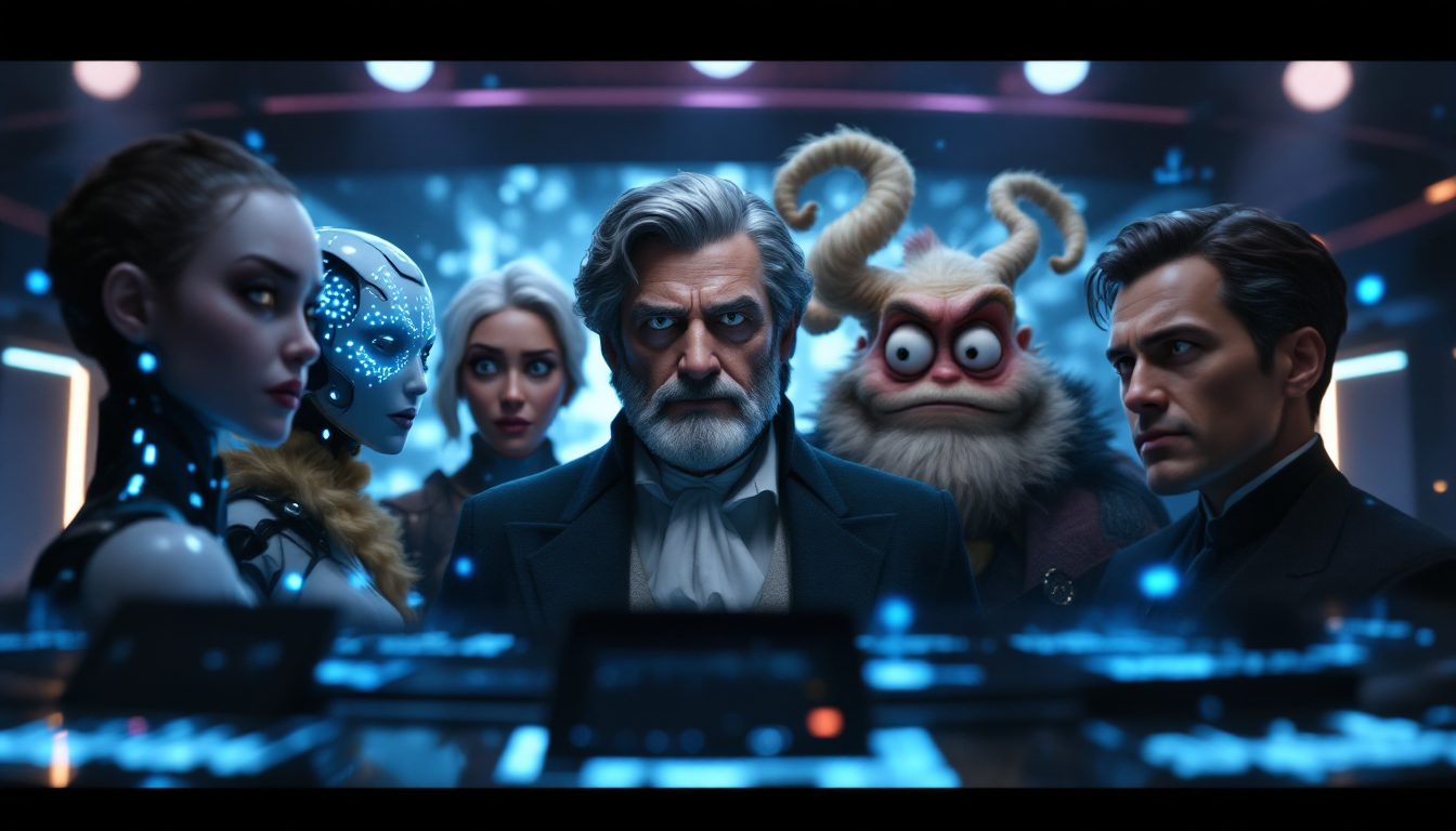 다양한 감정과 캐릭터 목소리를 가진 AI 성우들을 시각화한 타입캐스트 이미지