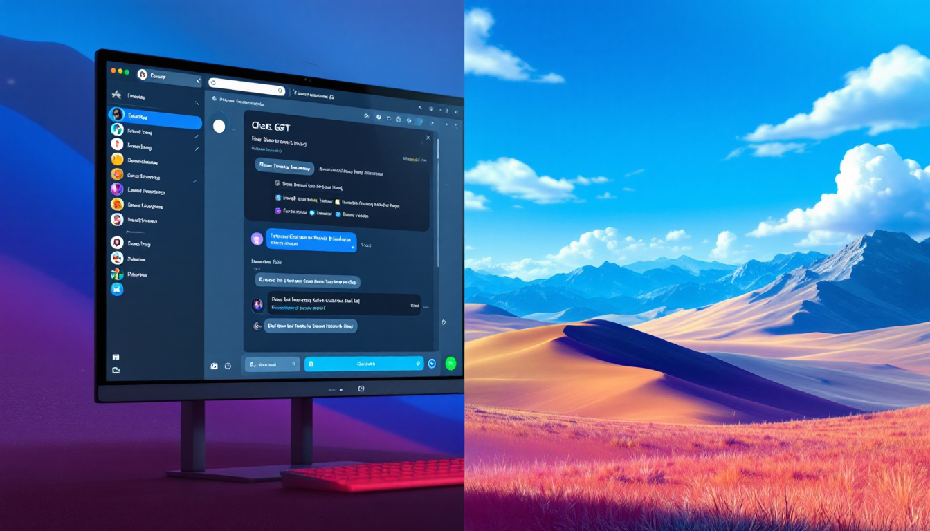 ChatGPT와 뤼튼 AI 글쓰기 도구의 기능과 특성을 대비한 비교 이미지