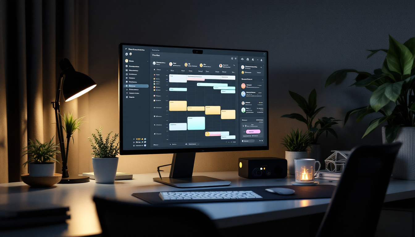 Motion 앱의 AI 자동 스케줄링과 프로젝트 관리 기능을 보여주는 화면