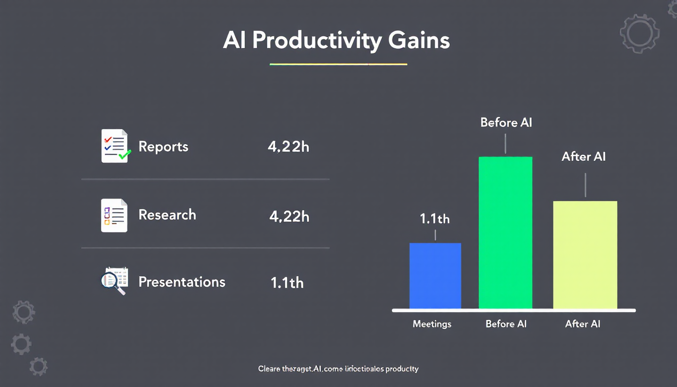 업무별 AI 도구 도입 전후 시간 절감 효과 인포그래픽