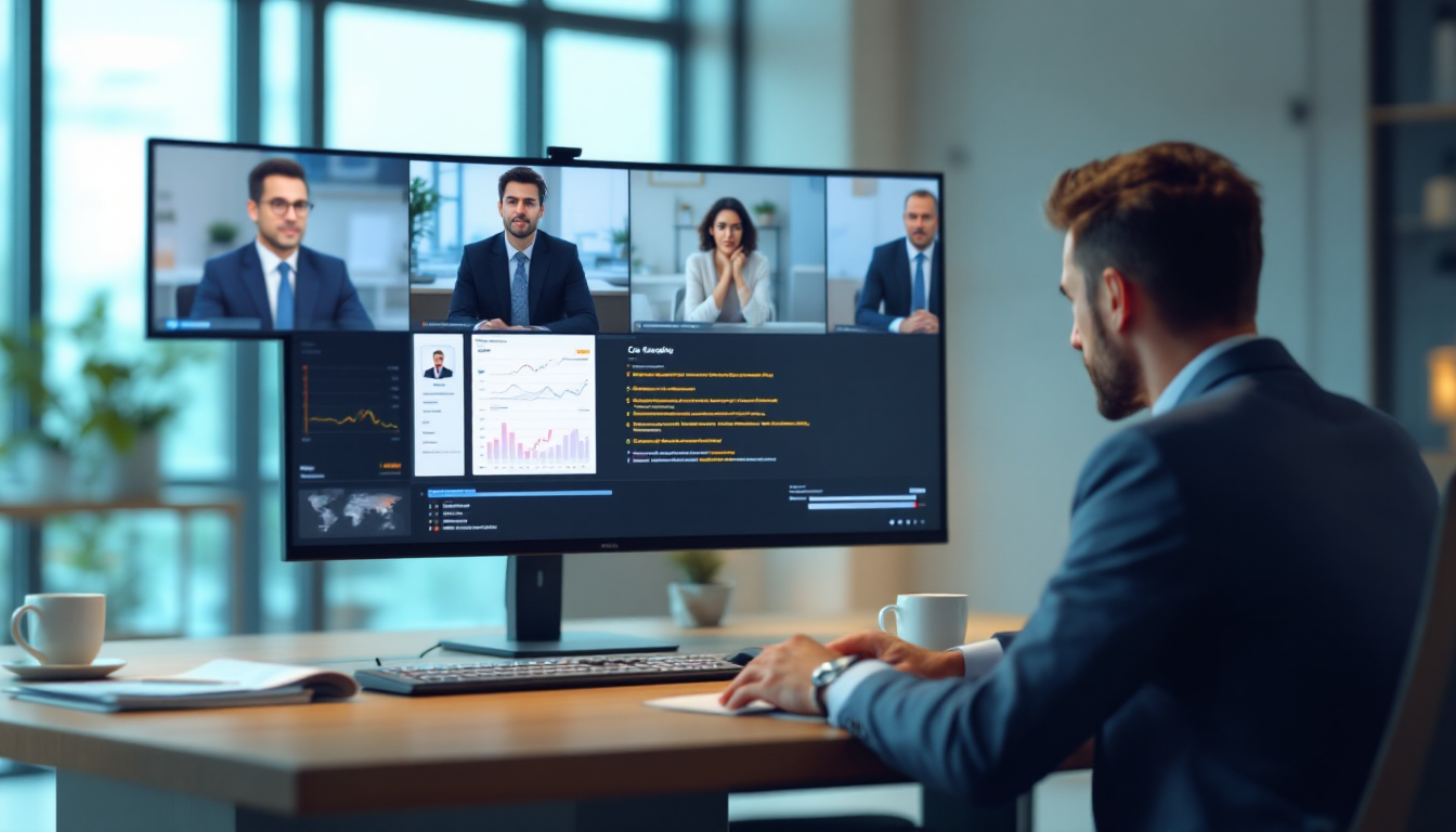 AI 딥페이크로 조작된 CEO와 임원이 참여한 가짜 화상 회의 장면