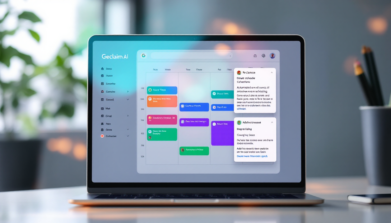 Reclaim.ai가 연동된 구글 캘린더 인터페이스 화면