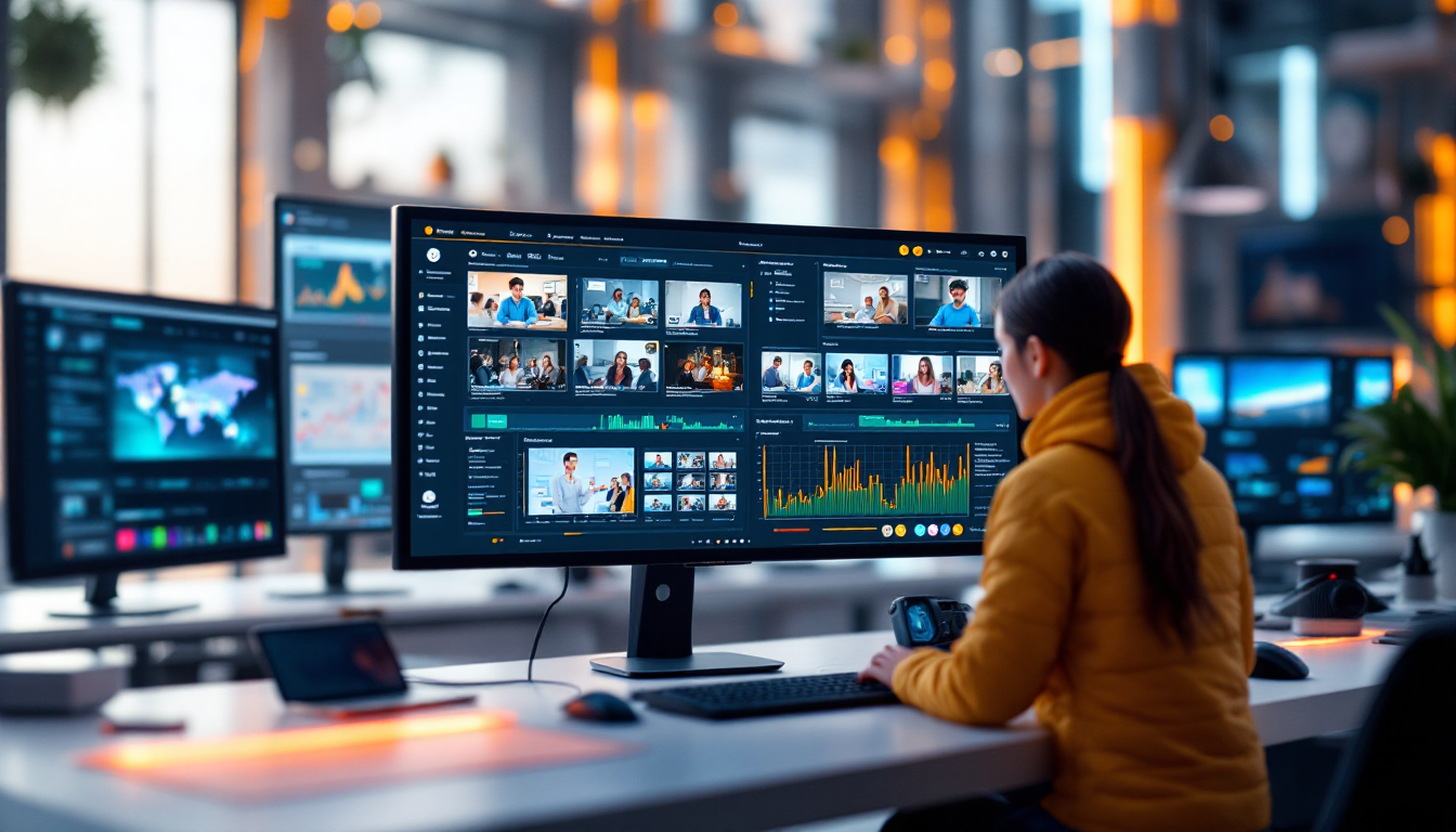 구글 Veo 3의 빠른 생성 속도와 높은 프롬프트 준수율을 상징하는 디지털 작업 흐름 및 빠르게 생성되는 짧은 영상 클립들