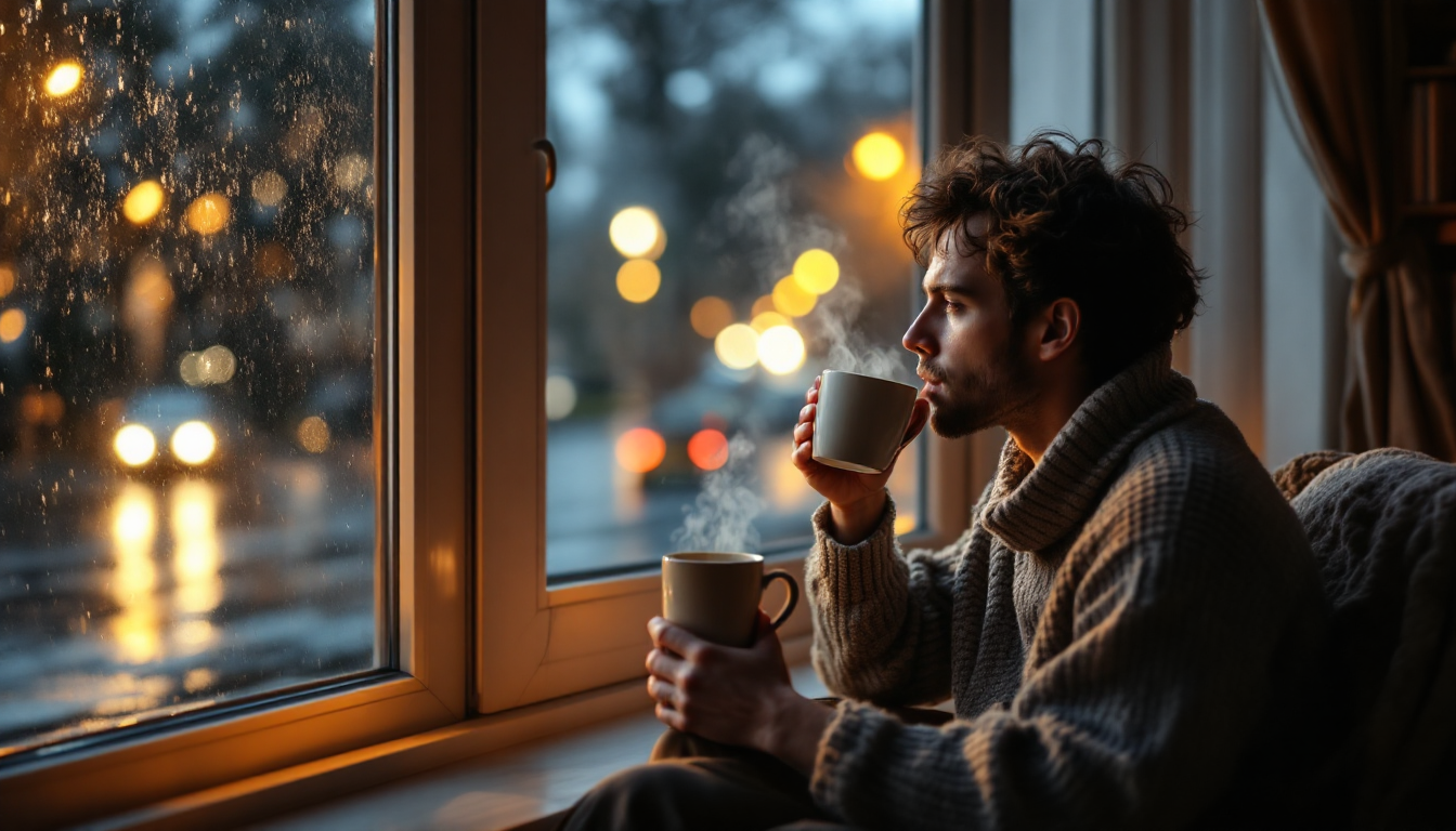 Kling AI 브이로그 템플릿으로 만든 창가에서 커피 마시는 감성 영상