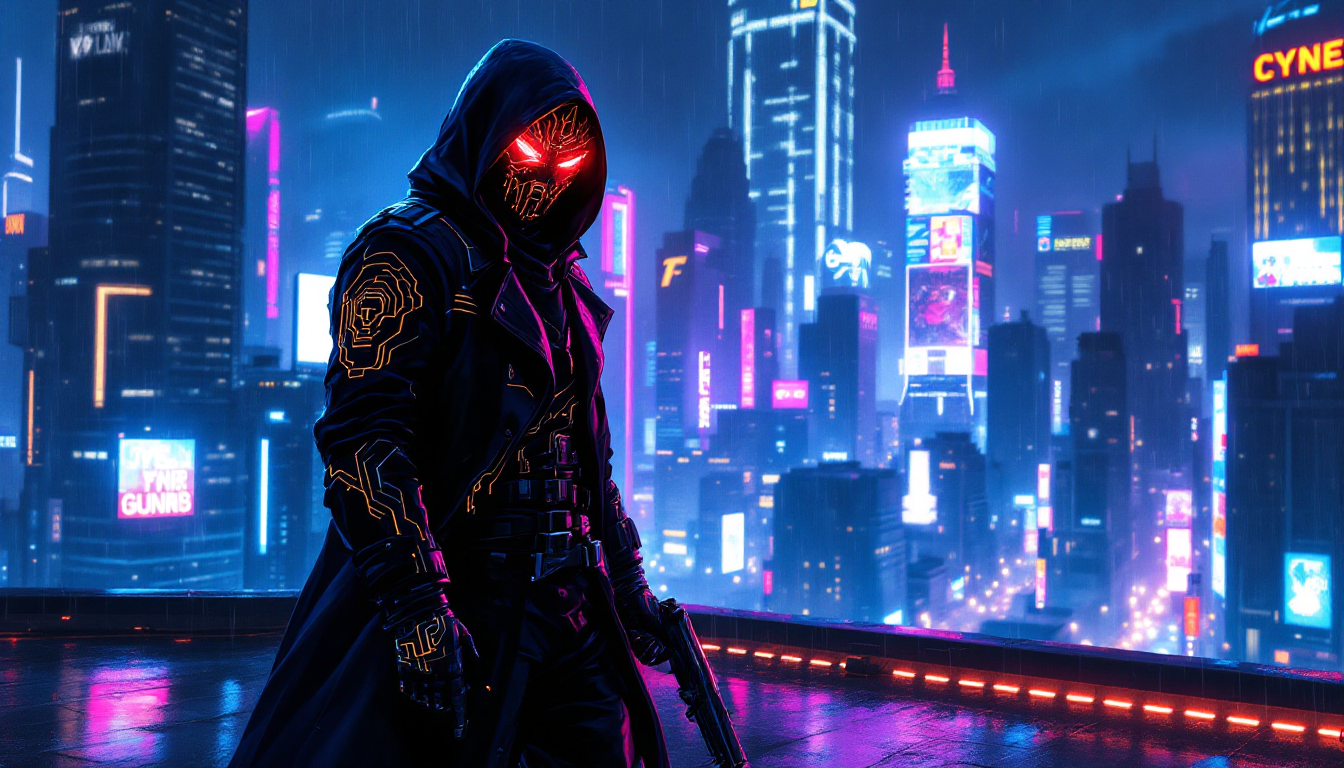 구체적인 프롬프트를 입력하여 AI로 사이버펑크 암살자 캐릭터를 만드는 과정