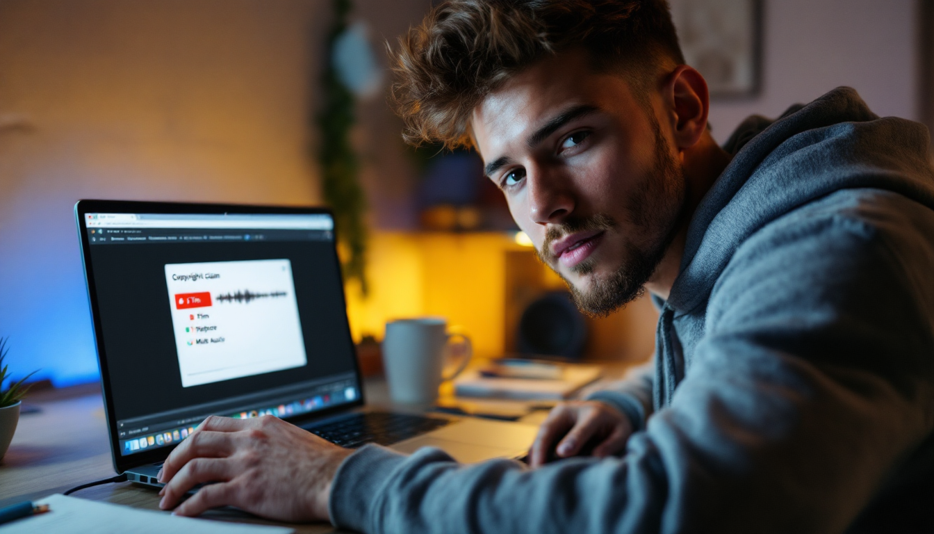 유튜브 스튜디오에서 콘텐츠 ID 소유권 주장 해결 옵션을 사용하는 모습