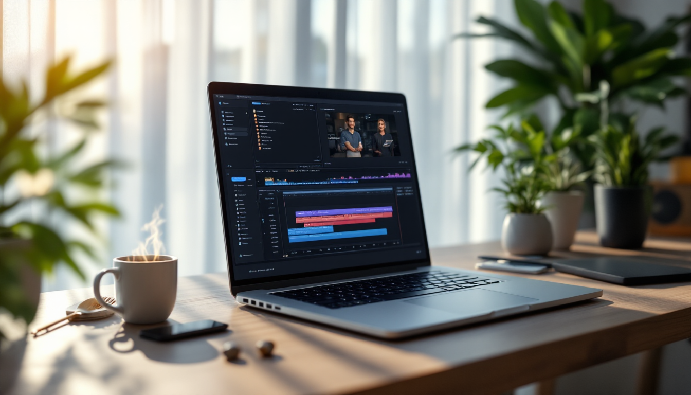 AI 영상 제작으로 돈 벌기 위해 노트북으로 작업하는 모습