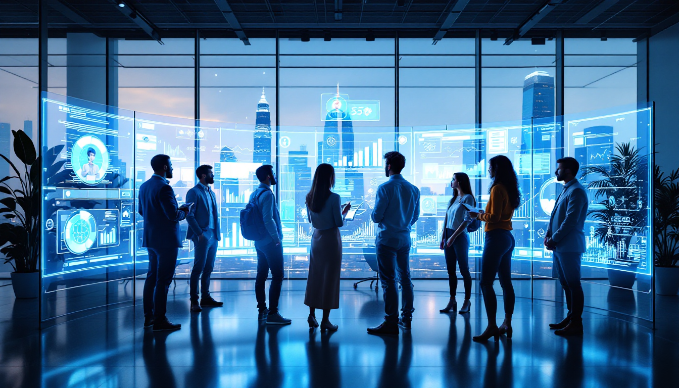 최신 기술을 활용한 AI 캐릭터 이미지 SEO 최적화 전략 회의 모습