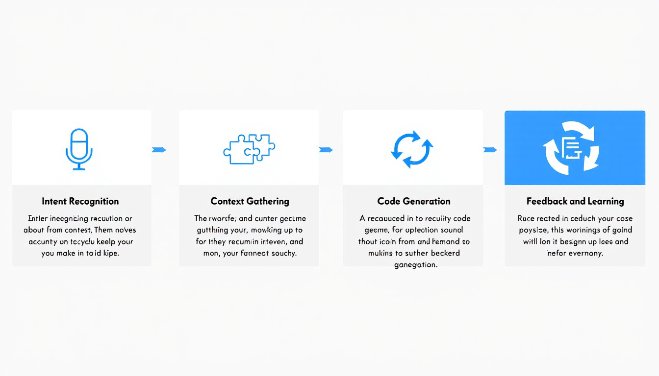 MCP 기술의 4단계 작동 원리를 설명하는 인포그래픽 이미지