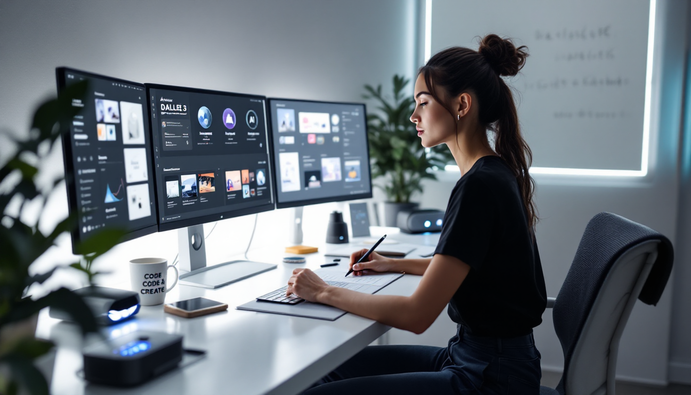 2026년 현대 디지털 아트 도구를 활용하는 창의적 전문가의 작업 공간