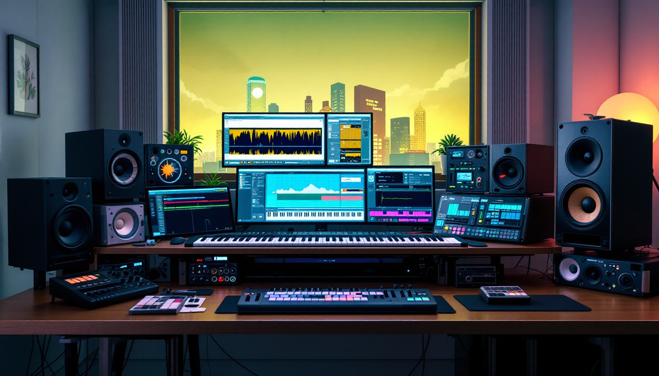 80년대 일본 시티팝 스타일과 가사 프롬프트를 작성하는 AI 작곡 과정의 화면