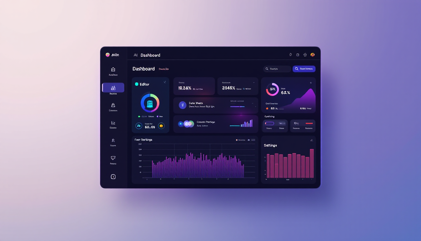 VibeCoding 도구의 대시보드와 핵심 메뉴(에디터, 데이터베이스, 설정) 모습