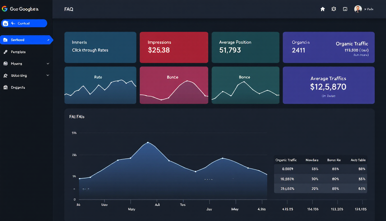 FAQ 콘텐츠 효과 측정을 위한 구글 서치 콘솔 실적 데이터와 분석 대시보드 화면