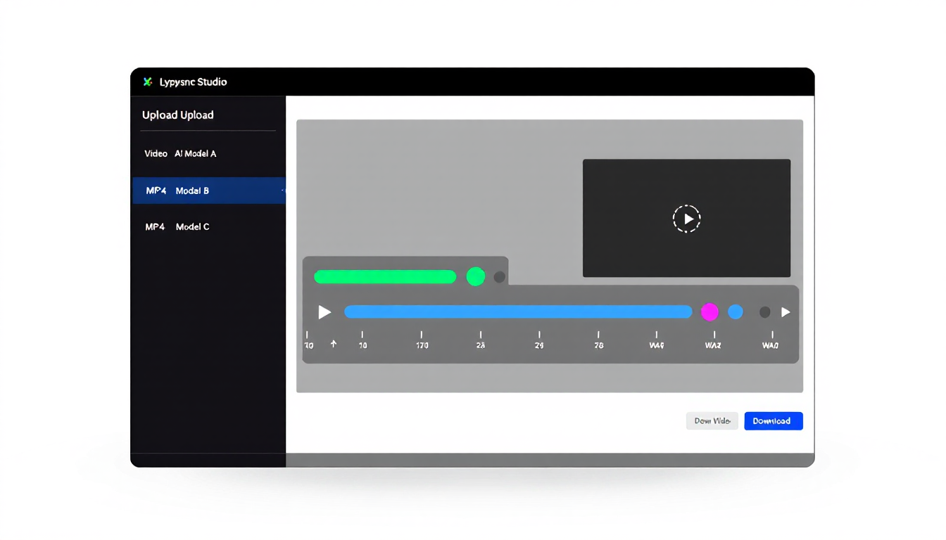 Lypsync Studio 핵심 인터페이스 4가지 영역 설명