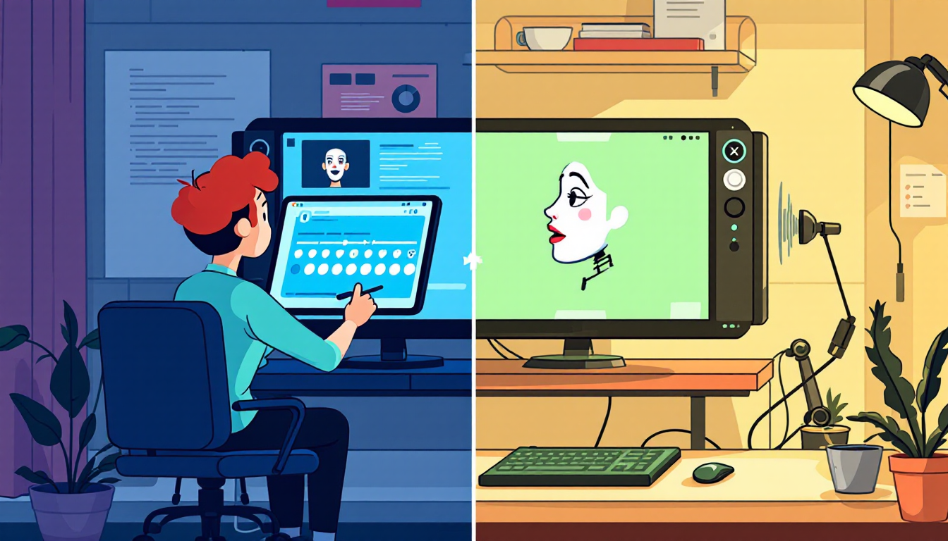 AI 립싱크 사용법을 적용한 자동화 프로세스와 전통 수동 립싱크 작업 비교