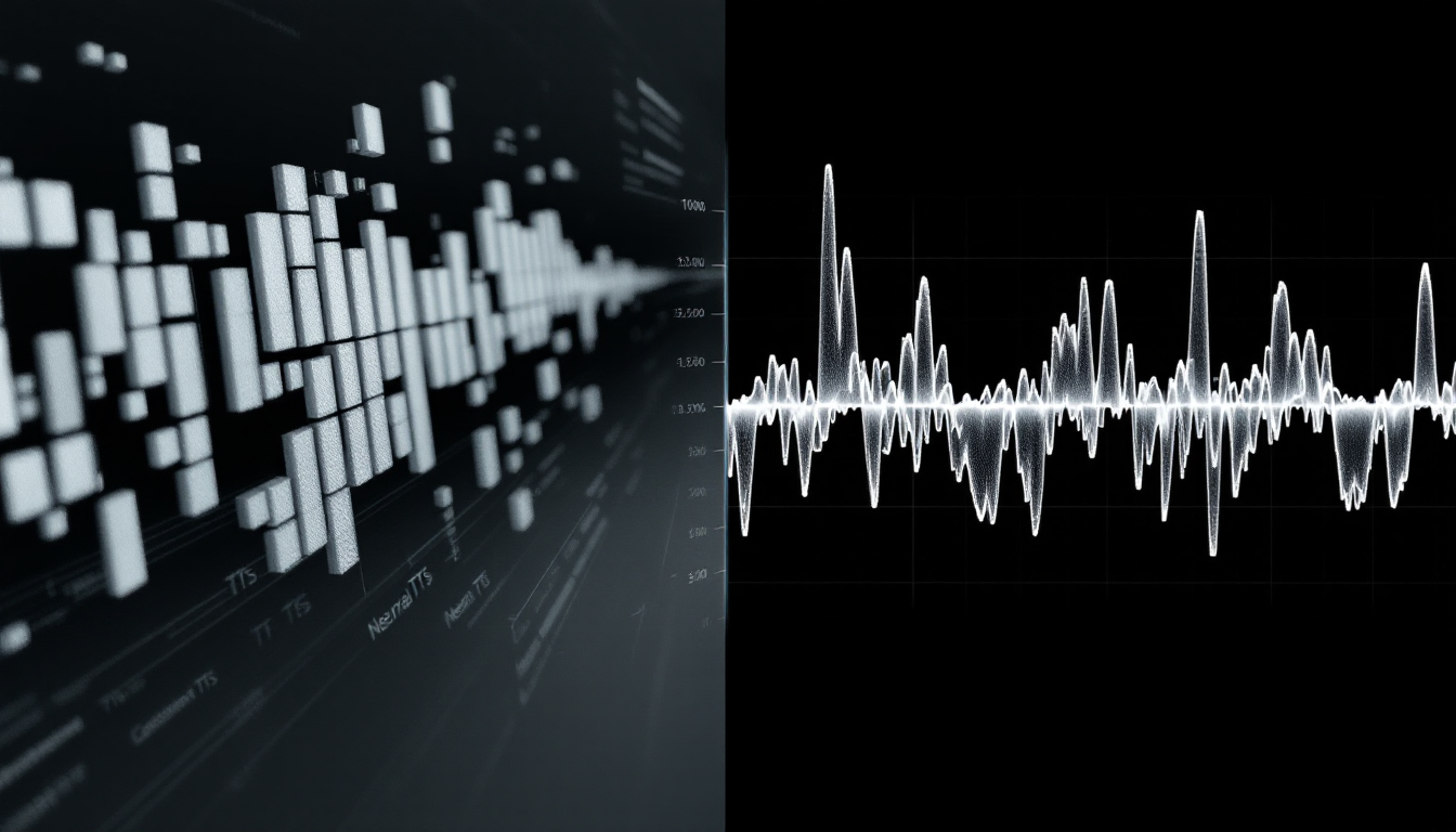 합성 기반 TTS와 신경망 기반 TTS의 음성 합성 기술 원리 비교