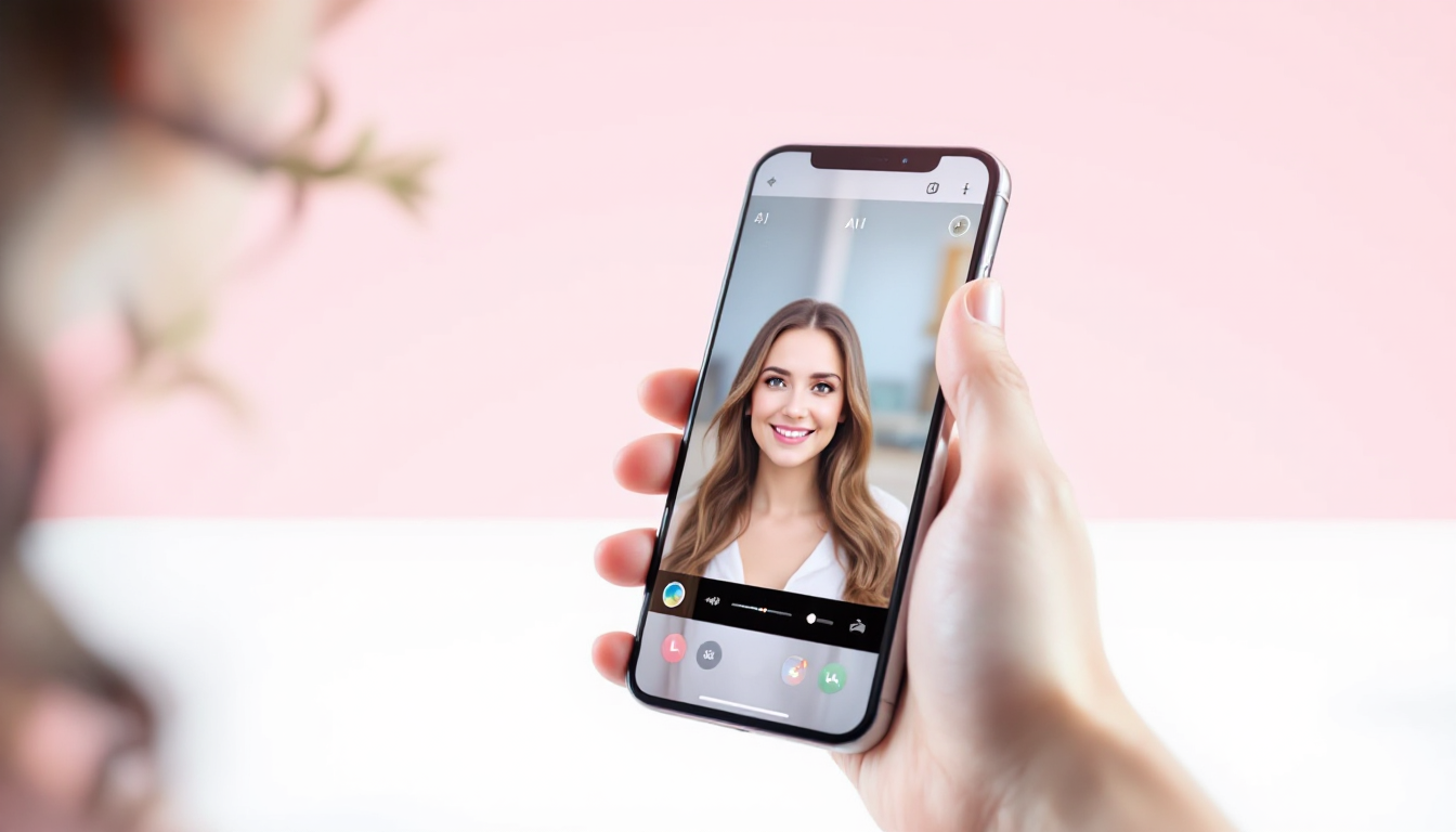 AI 증명사진 앱 인터페이스가 보이는 스마트폰 화면