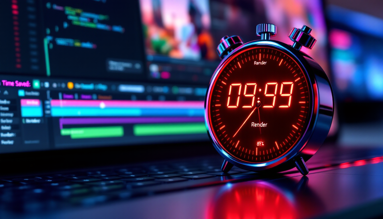 AI 쇼츠 제작 방법으로 인한 압도적인 시간 절약 상징 이미지