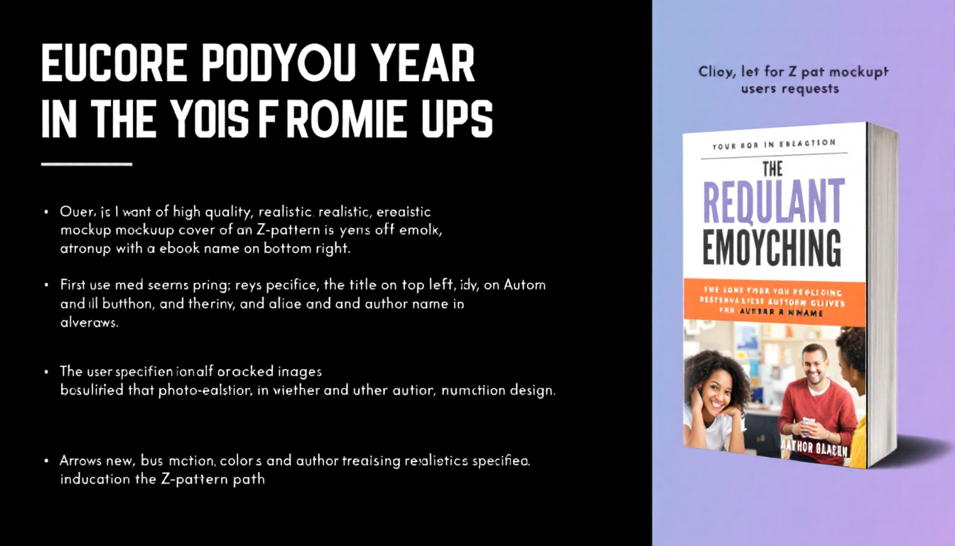 전자책 표지 레이아웃에서 독자의 시선 흐름을 Z자 패턴으로 나타낸 이미지