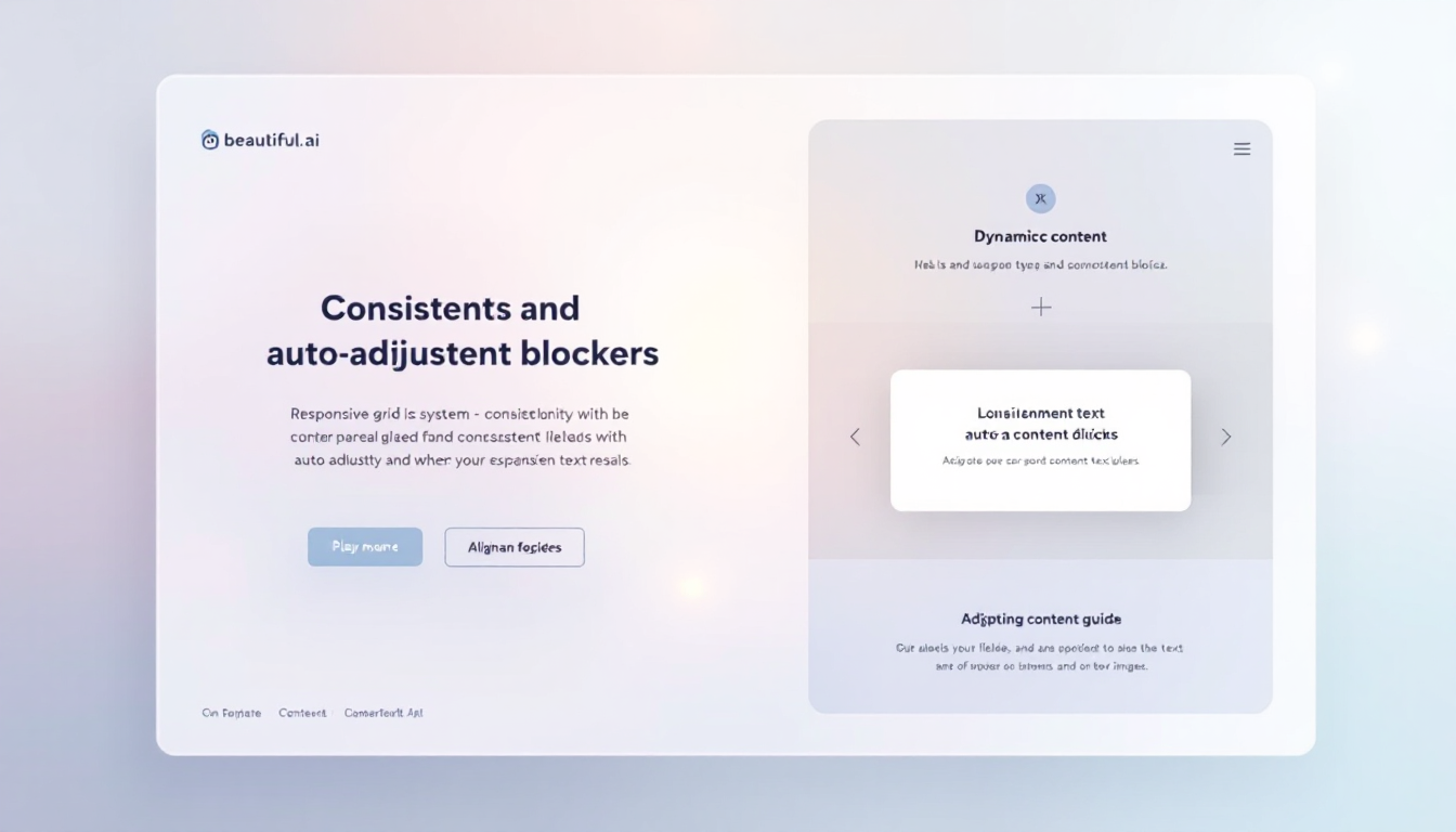 일관성 있는 전문가 수준의 디자인이 자동으로 적용된 Beautiful.ai 스마트 템플릿 화면