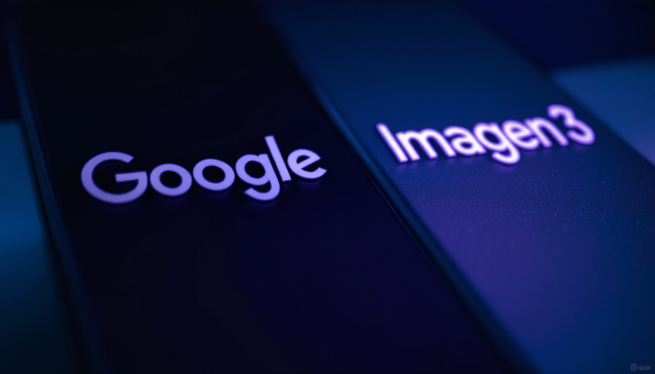 최신 AI 모델인 Google Gemini 3 Pro와 Imagen 3의 로고와 기술적 이미지를 시각화한 이미지