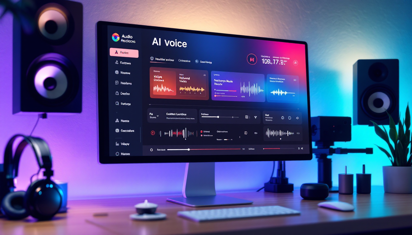 AI 보이스 선택과 배경음악 설정을 하는 화면
